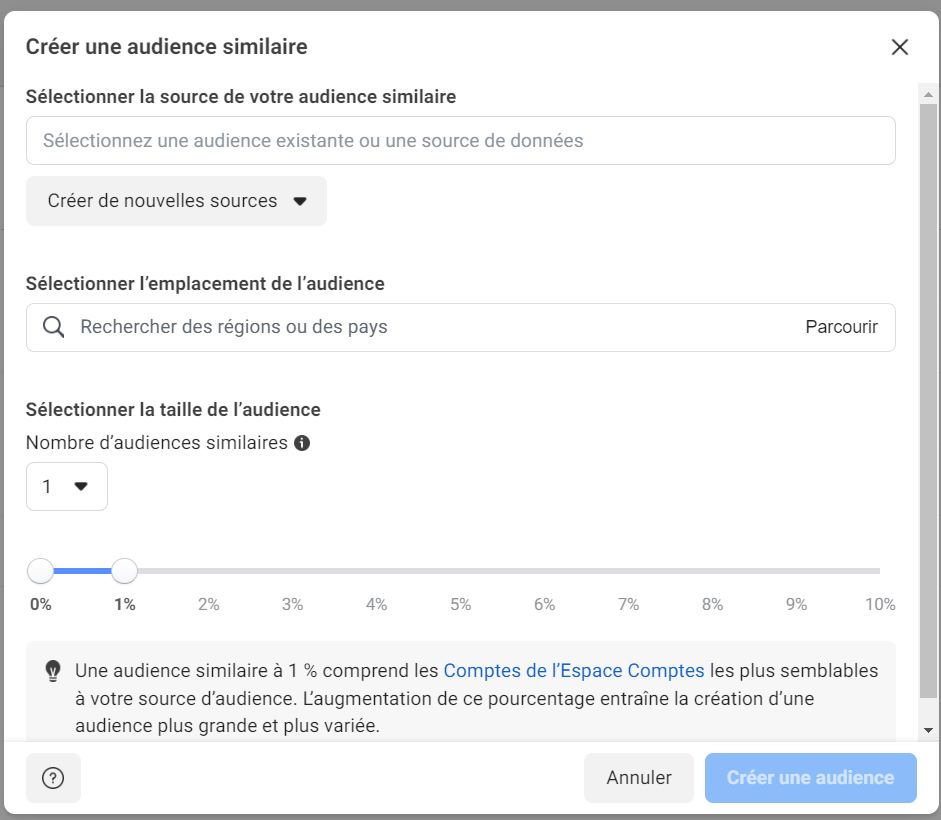 Audience similaire - Facebook Ads